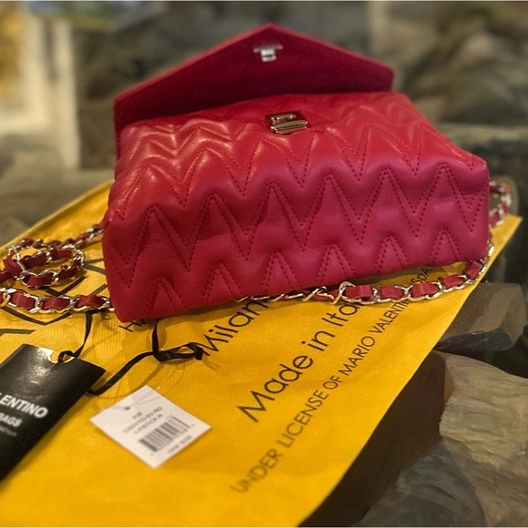 ‼️RARE‼️🎸💯AUTH. VALENTINO by MARIO V.🔥NWT🔥Lynn D Plate Leather Shoulder Bag - Picture 15 of 15